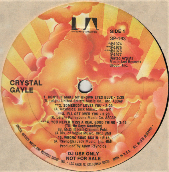 Crystal Gayle : Crystal Gayle Sampler (LP, Comp, Promo, Smplr)