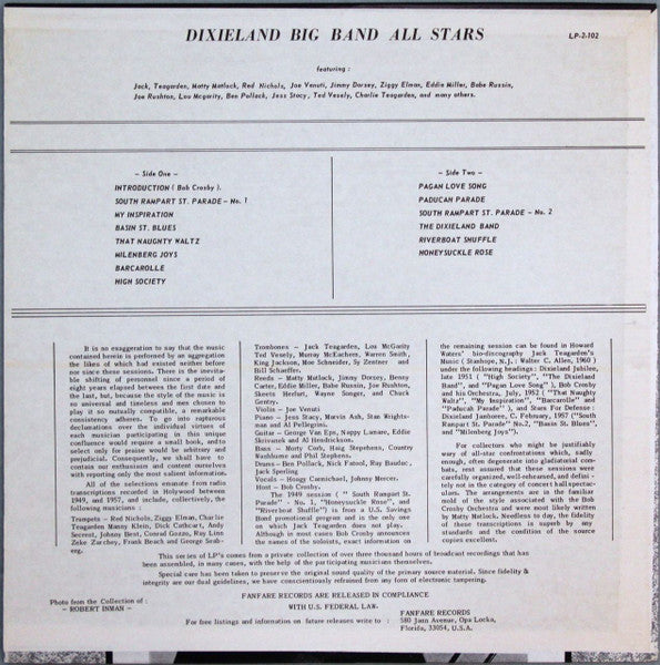 Various : Dixieland Big Band All Stars (LP, Album)