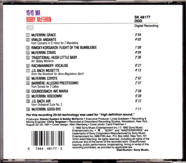 Yo-Yo Ma • Bobby McFerrin : Hush (CD, Album)