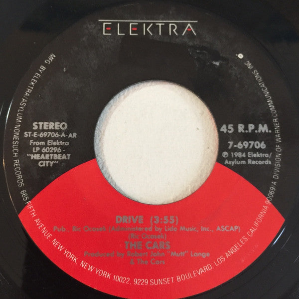 The Cars : Drive (7", Single, Styrene, AR )