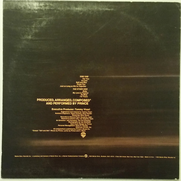 Prince : For You (LP, Album, Jac)
