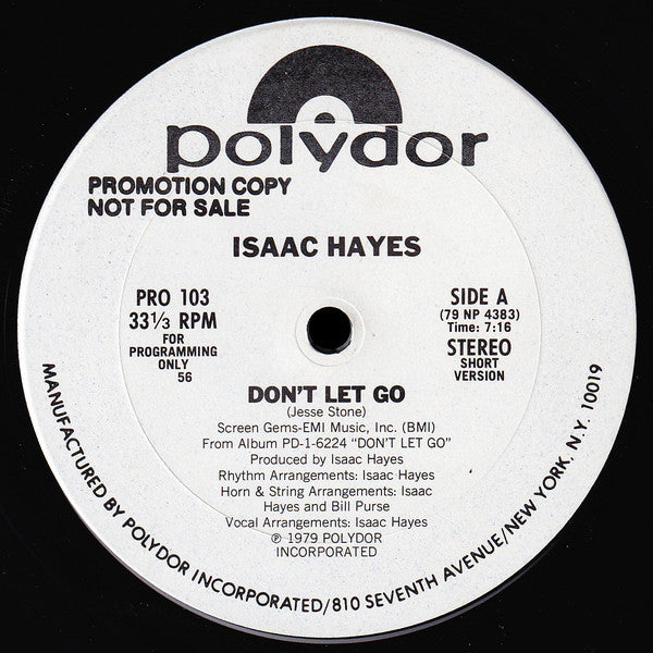 Isaac Hayes : Don't Let Go (12", Promo)