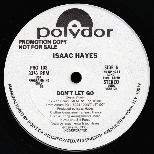 Isaac Hayes : Don't Let Go (12", Promo)