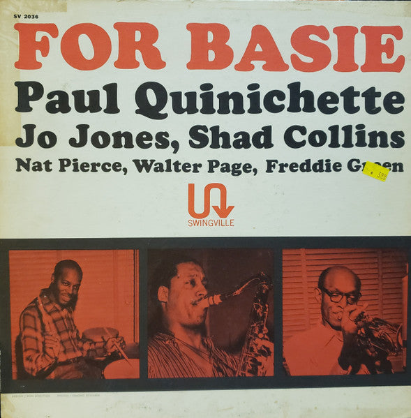 Paul Quinichette, Jo Jones, Shad Collins, Nat Pierce, Walter Page, Freddie Green : For Basie (LP, Album, Mono, RE)