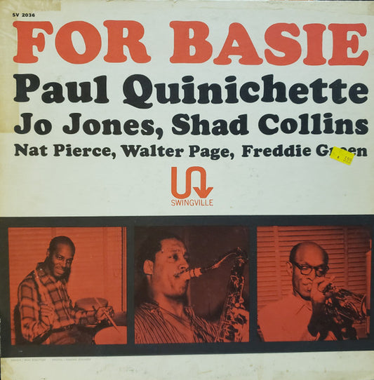 Paul Quinichette, Jo Jones, Shad Collins, Nat Pierce, Walter Page, Freddie Green : For Basie (LP, Album, Mono, RE)