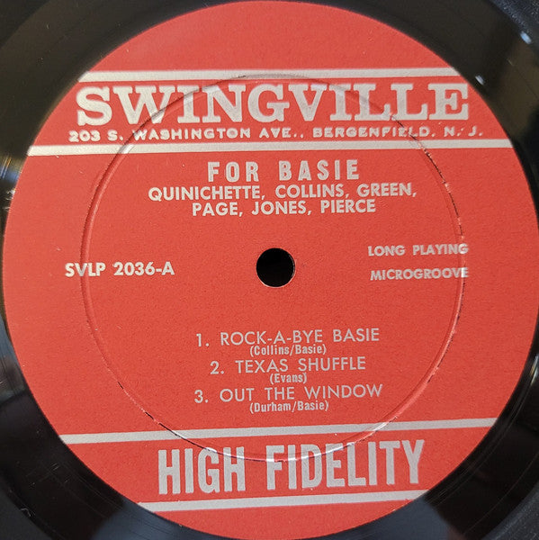 Paul Quinichette, Jo Jones, Shad Collins, Nat Pierce, Walter Page, Freddie Green : For Basie (LP, Album, Mono, RE)