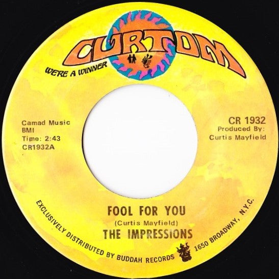 The Impressions : Fool For You (7", Single)