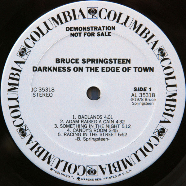 Bruce Springsteen : Darkness On The Edge Of Town (LP, Album, Promo, Ter)