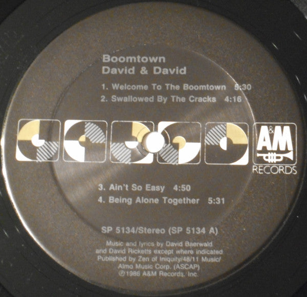 David + David : Boomtown (LP, Album, Car)