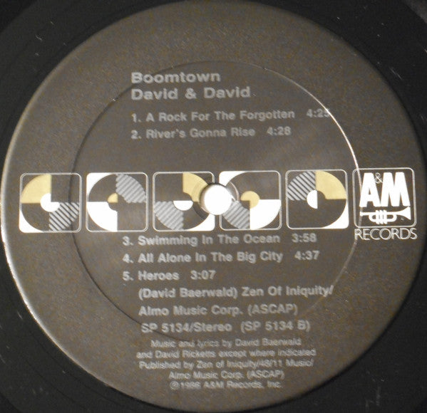 David + David : Boomtown (LP, Album, Car)