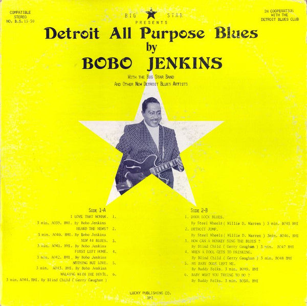 Bobo Jenkins With The Big Star Band / Various : Detroit All Purpose Blues (LP, Comp)