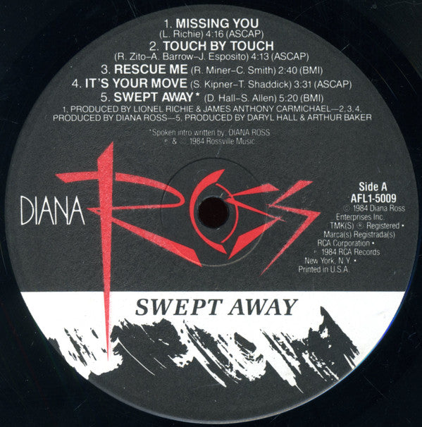 Diana Ross : Swept Away (LP, Album, Ind)