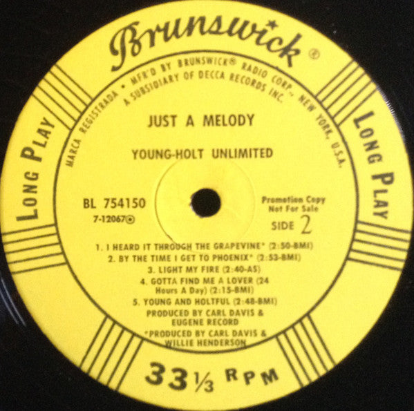 Young-Holt Unlimited* : Just A Melody (LP, Album, Mono)