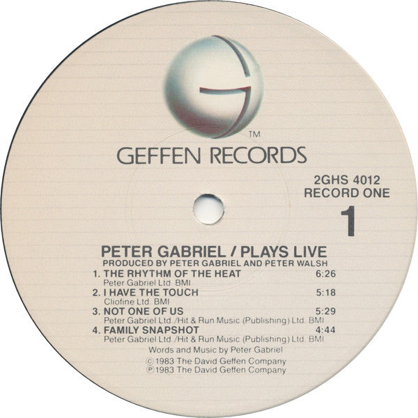 Peter Gabriel : Plays Live (2xLP, Album, Win)