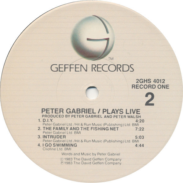 Peter Gabriel : Plays Live (2xLP, Album, Win)