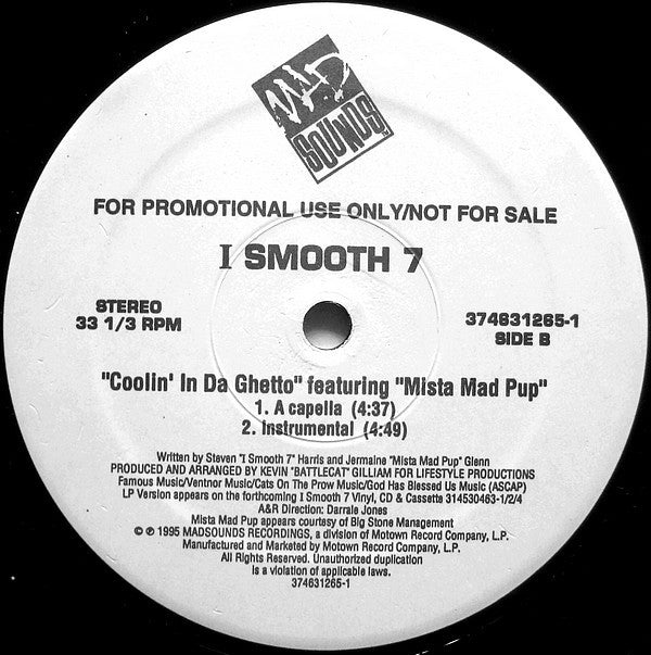 I Smooth 7* : Coolin' In Da Ghetto (12", Promo)