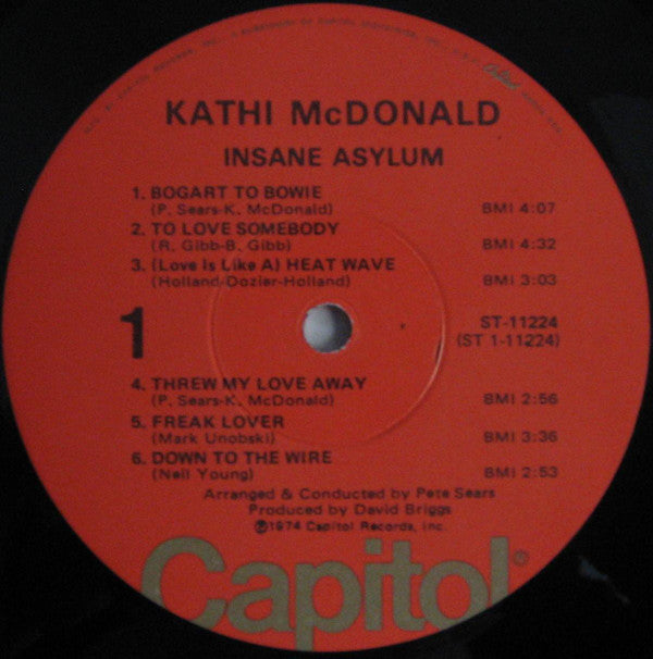 Kathi McDonald : Insane Asylum (LP, Album, Win)