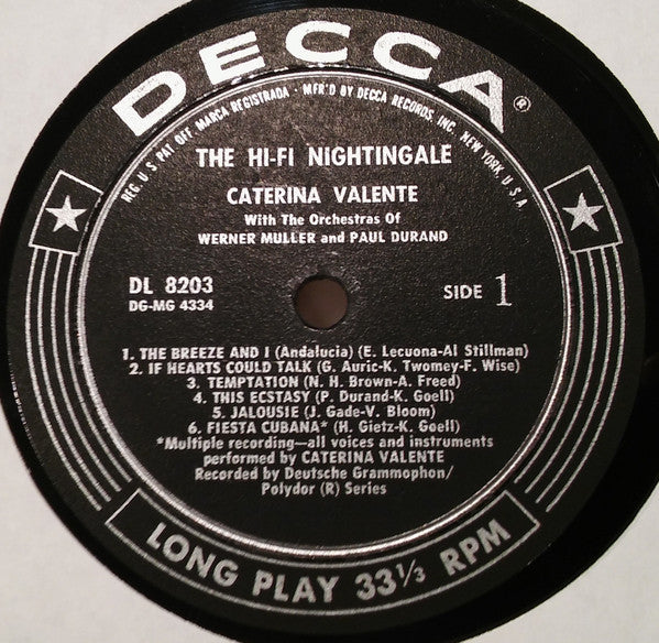 Caterina Valente : The Hi-Fi Nightingale... (LP, Album, Mono)
