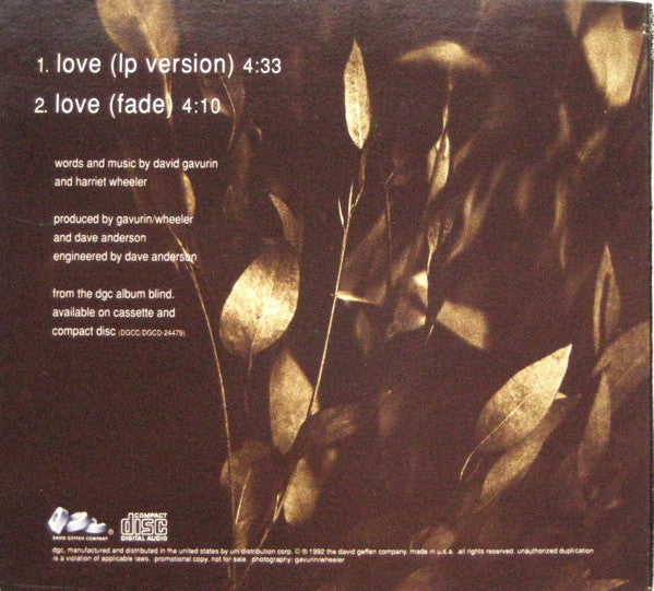 The Sundays : Love (CD, Single, Promo, Gat)