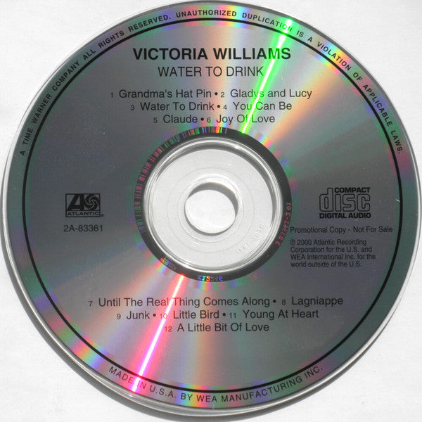 Victoria Williams : Water To Drink (CD, Album, Promo)