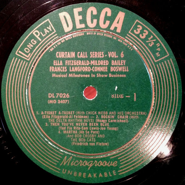 Various : Curtain Call Series Volume 6 (10", Comp, Mono)