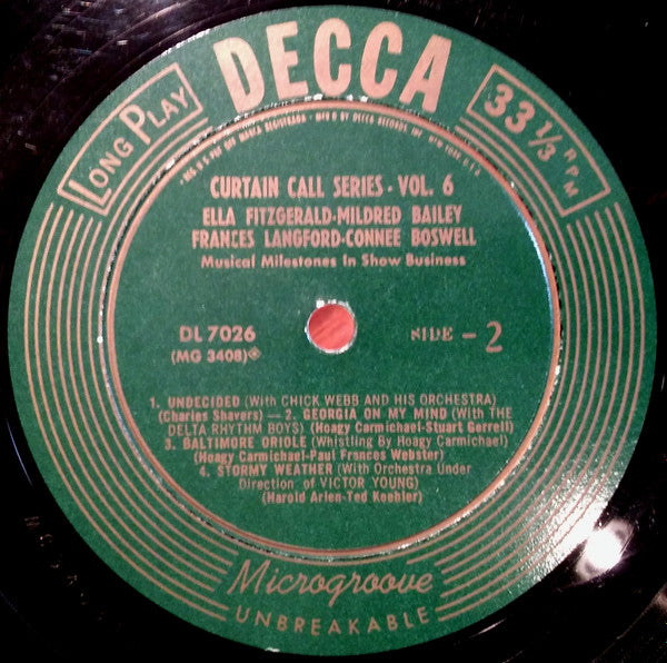Various : Curtain Call Series Volume 6 (10", Comp, Mono)