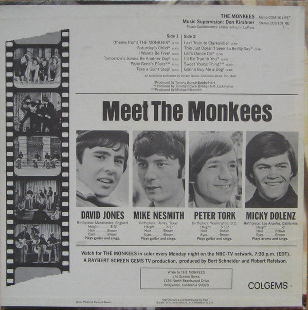 The Monkees : The Monkees (LP, Album, Mono, M/Print, RP, MGM)