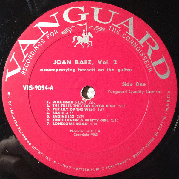 Joan Baez : Joan Baez Vol. 2 (LP, Album, Mono, Ric)