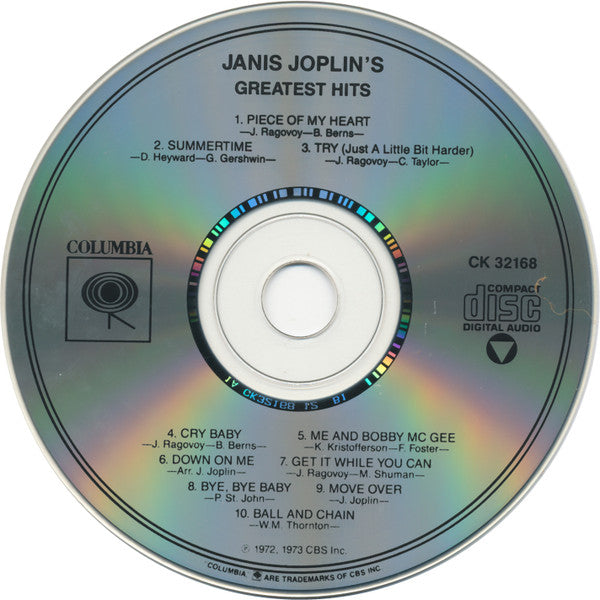 Janis Joplin : Janis Joplin's Greatest Hits (CD, Comp, RE, RP)