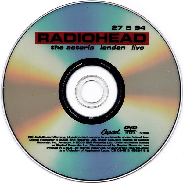Radiohead : 27 5 94 The Astoria London Live (DVD-V, RE, RM, NTSC)