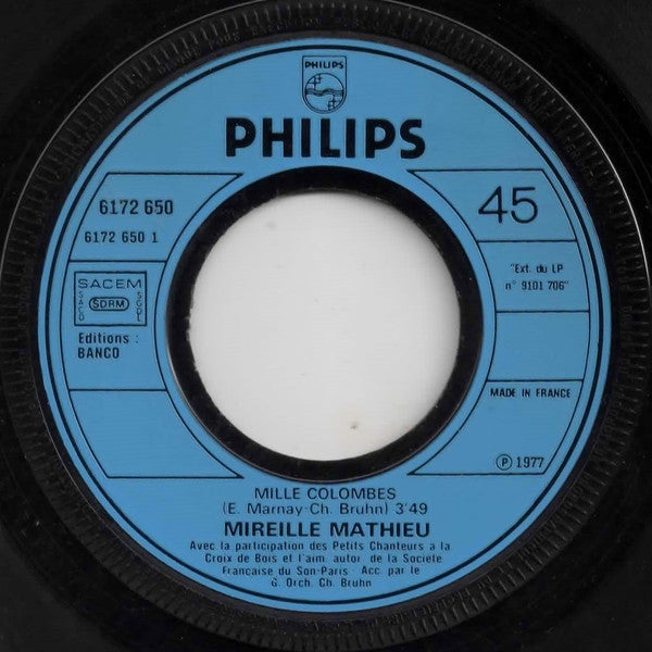 Mireille Mathieu : Mille Colombes / Sagapo (7", Single)