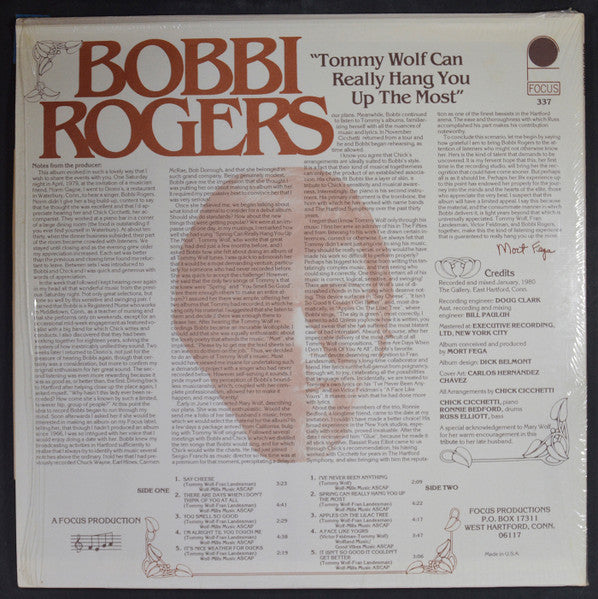 Bobbi Rogers : Tommy Wolf Can Really Hang You Up The Most (LP, Album)