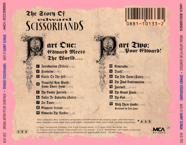 Danny Elfman : Edward Scissorhands (Original Motion Picture Soundtrack) (CD, Album)