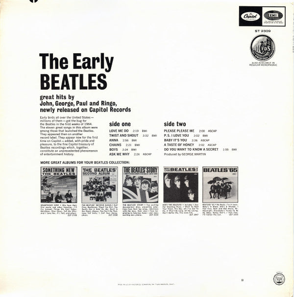 The Beatles : The Early Beatles (LP, Comp, RP)