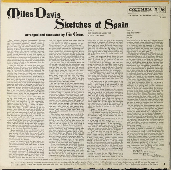 Miles Davis : Sketches Of Spain (LP, Album, Mono, RP, CBS)