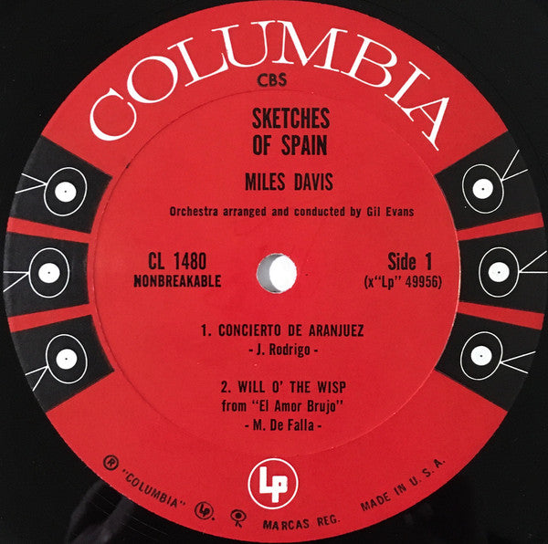 Miles Davis : Sketches Of Spain (LP, Album, Mono, RP, CBS)