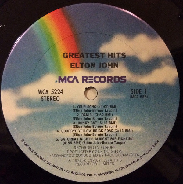 Elton John : Greatest Hits (LP, Comp, Club, RE, CRC)