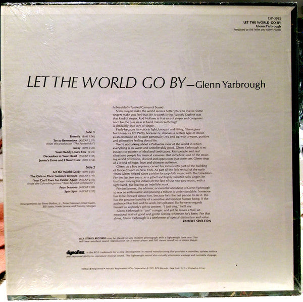 Glenn Yarbrough : Let The World Go By (LP, Album, RP)