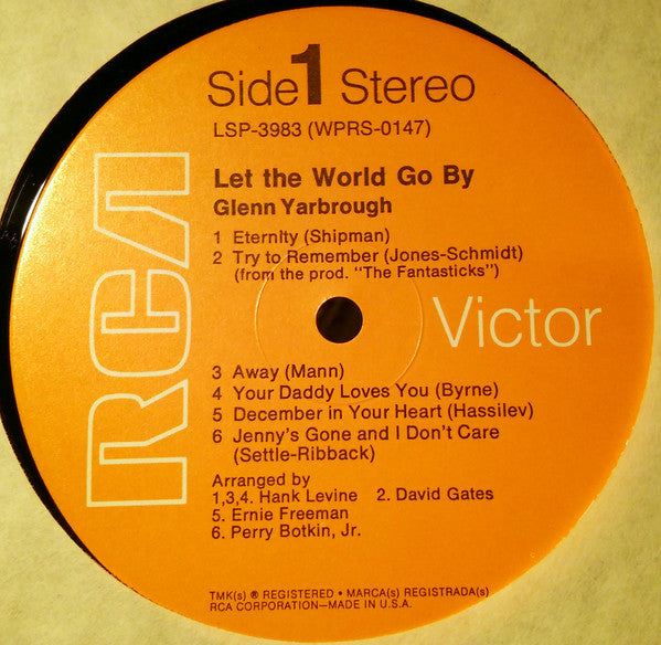 Glenn Yarbrough : Let The World Go By (LP, Album, RP)