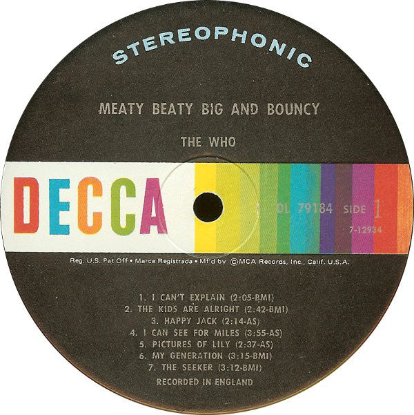 The Who : Meaty Beaty Big And Bouncy (LP, Comp, Glo)