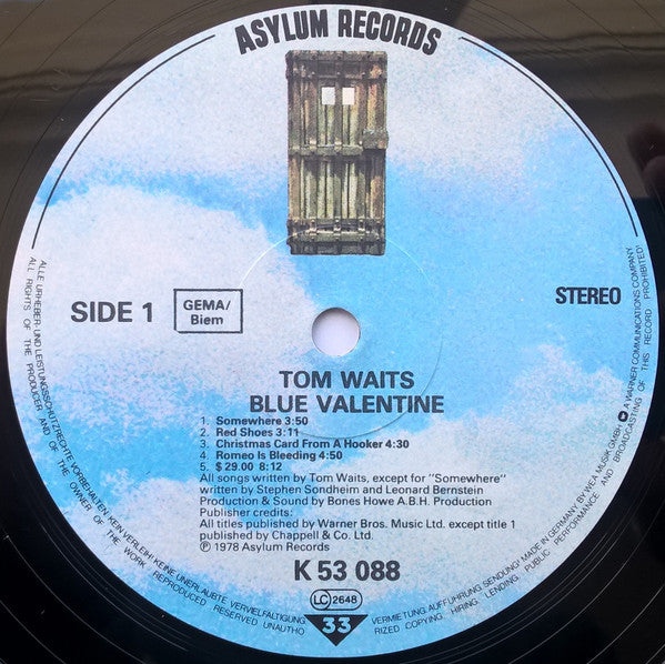Tom Waits : Blue Valentine (LP, Album, RE, Blu)