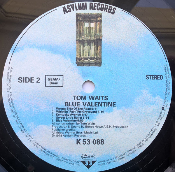 Tom Waits : Blue Valentine (LP, Album, RE, Blu)