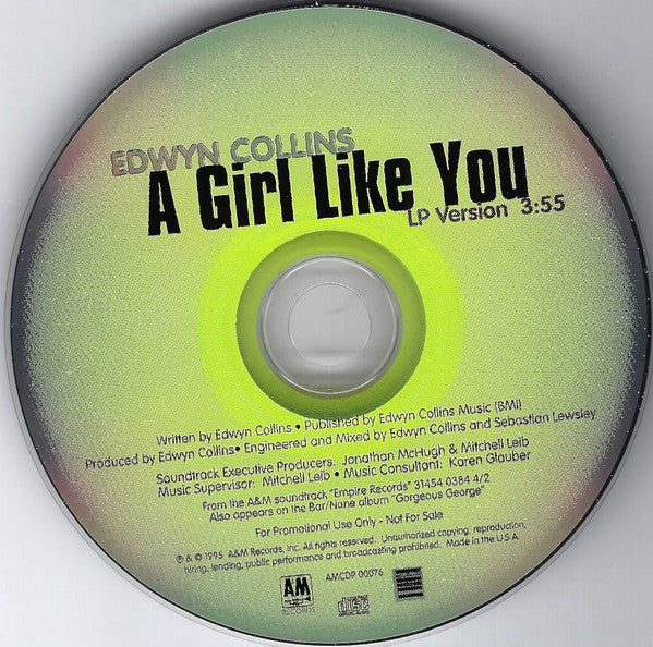Edwyn Collins : A Girl Like You (LP Version) (CD, Single, Promo)