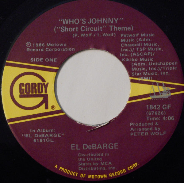 El DeBarge : Who's Johnny ("Short Circuit" Theme) / Love In A Special Way (7")