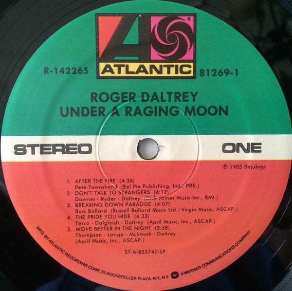 Roger Daltrey : Under A Raging Moon (LP, Album, Club)