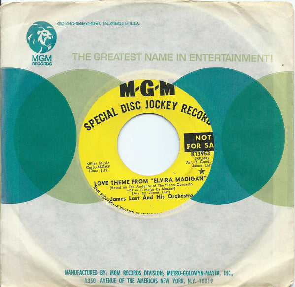 Orchester James Last : Love Theme From "Elvira Madigan"  (7", Single, Promo)