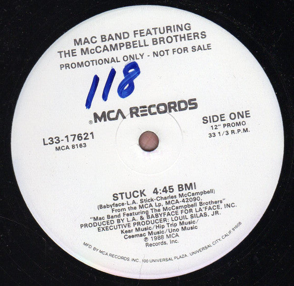 Mac Band Featuring The McCampbell Brothers : Stuck (12", Promo)