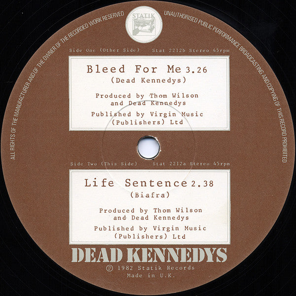Dead Kennedys : Bleed For Me (12", Single)