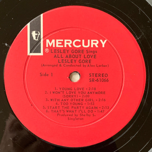 Lesley Gore : Sings All About Love (LP, Album)