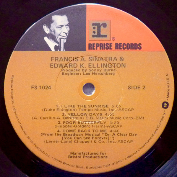 Frank Sinatra - Duke Ellington : Francis A. & Edward K. (LP, Album, RE, Win)